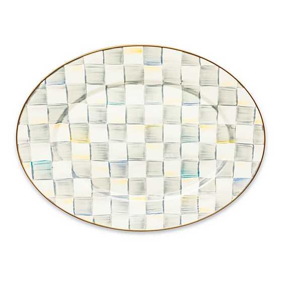 Mackenzie-Childs Sterling Check Enamel Oval Platter - Medium