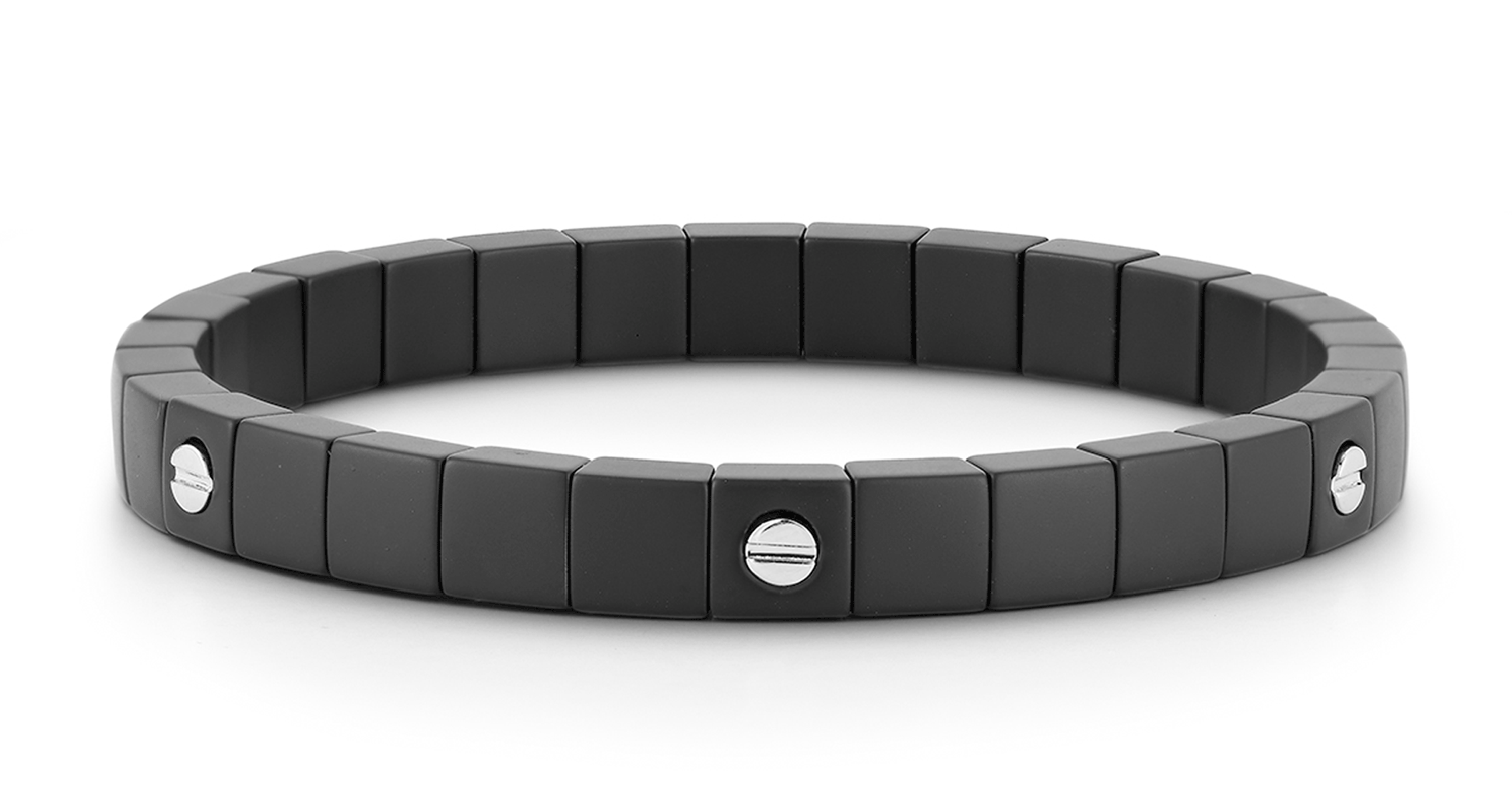 Roberto Demeglio "Scacco" Vite Matte Black Ceramic Bracelet With 18kt White Gold Screws