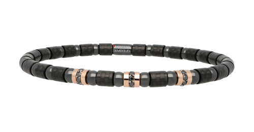 Roberto Demeglio "Carbonio" Carbon Fiber, Ceramic and Black Diamond Bracelet (XL)