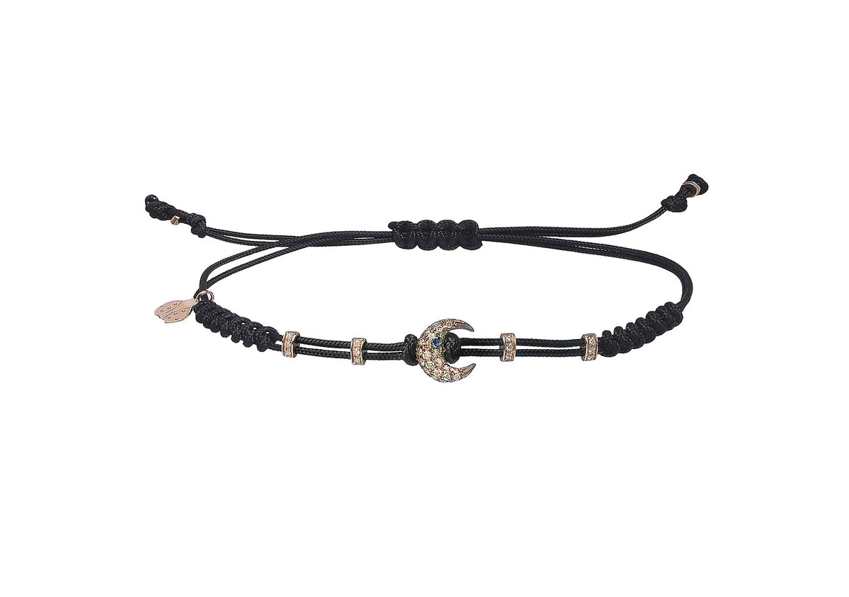 Diamond and Sapphire Half Moon Bracelet
