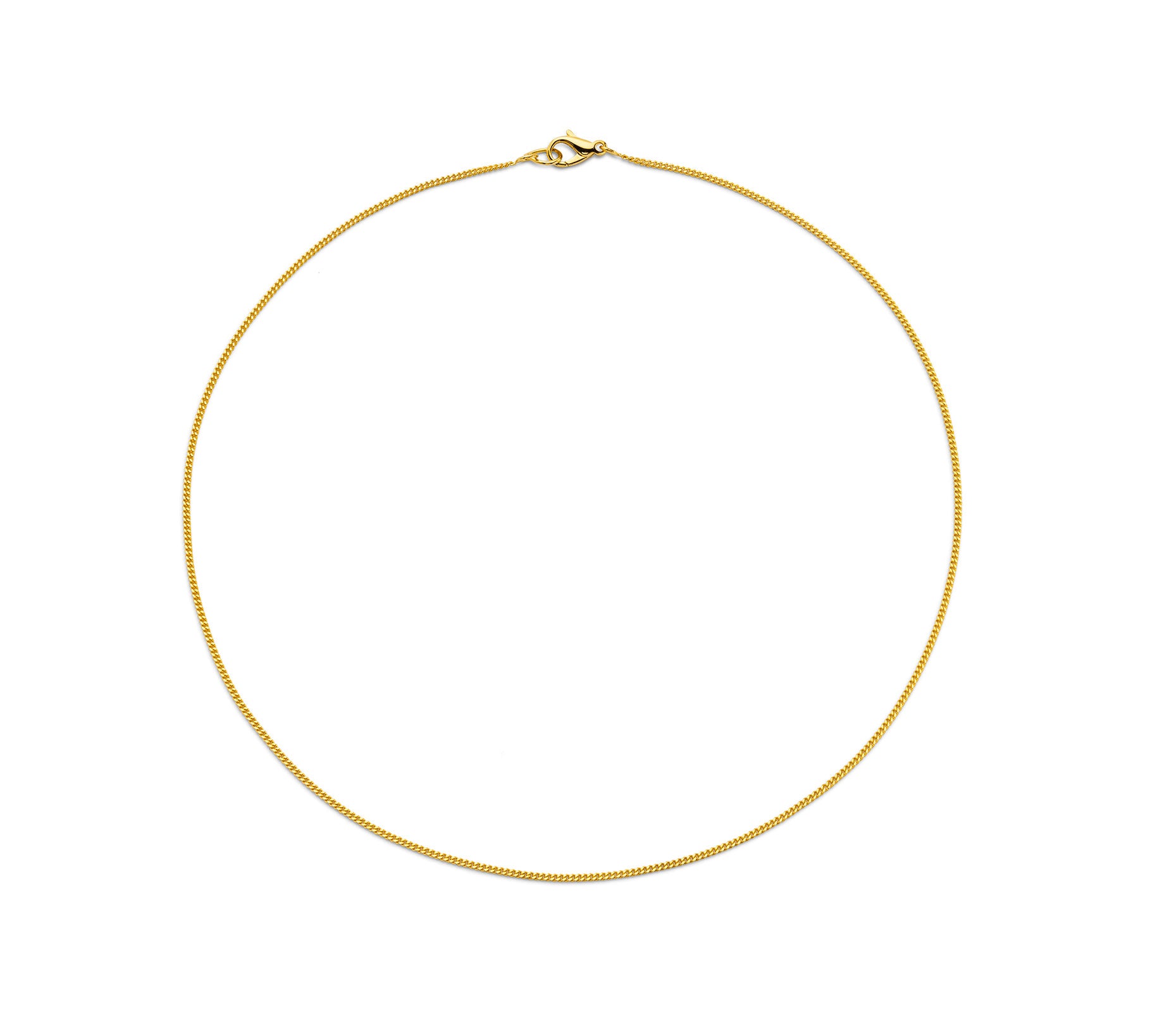 20kt Yellow Gold Diamond-Cut Curb Chain Necklace, 18"