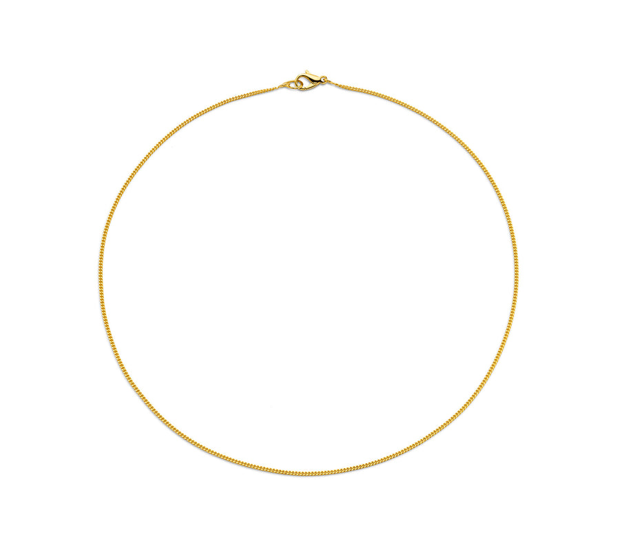 20kt Yellow Gold Diamond-Cut Curb Chain Necklace, 18"