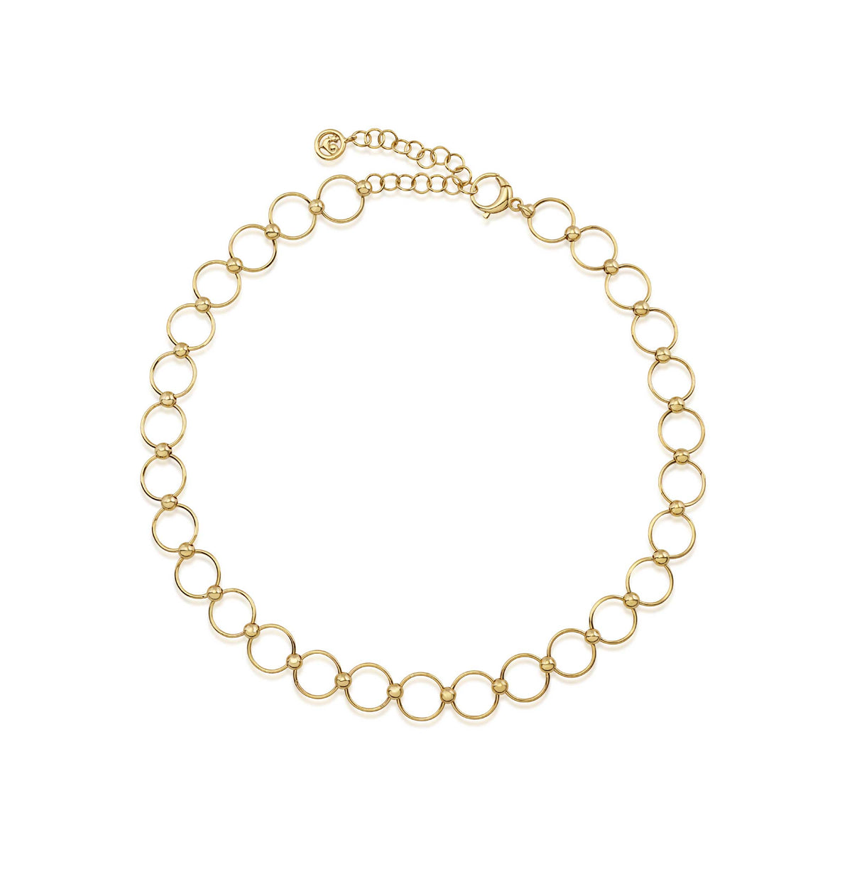 18kt Yellow Gold Round Link Chain Necklace