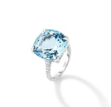 Aquamarine & Diamond Platinum Ring