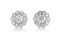 Diamond Flower Stud Earrings in Platinum