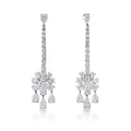 Diamond Drop Platinum Earrings