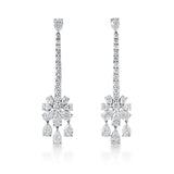 Diamond Drop Platinum Earrings