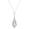 Diamond Drop Pendant Necklace in Platinum