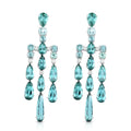 Tourmaline & Diamond Drop Platinum Earrings