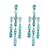 Tourmaline & Diamond Drop Platinum Earrings