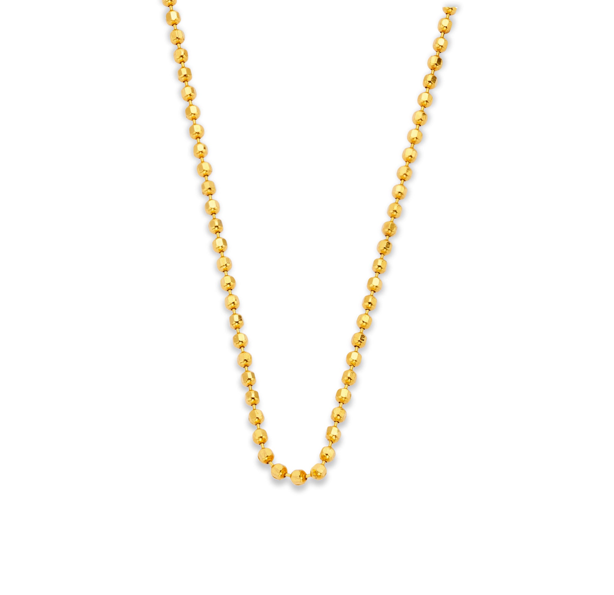 Disco Ball 20" Chain Necklace in 22kt Yellow Gold