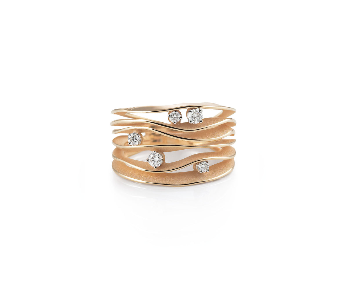 “Dune” 18kt Orange Apricot Gold Diamond Ring