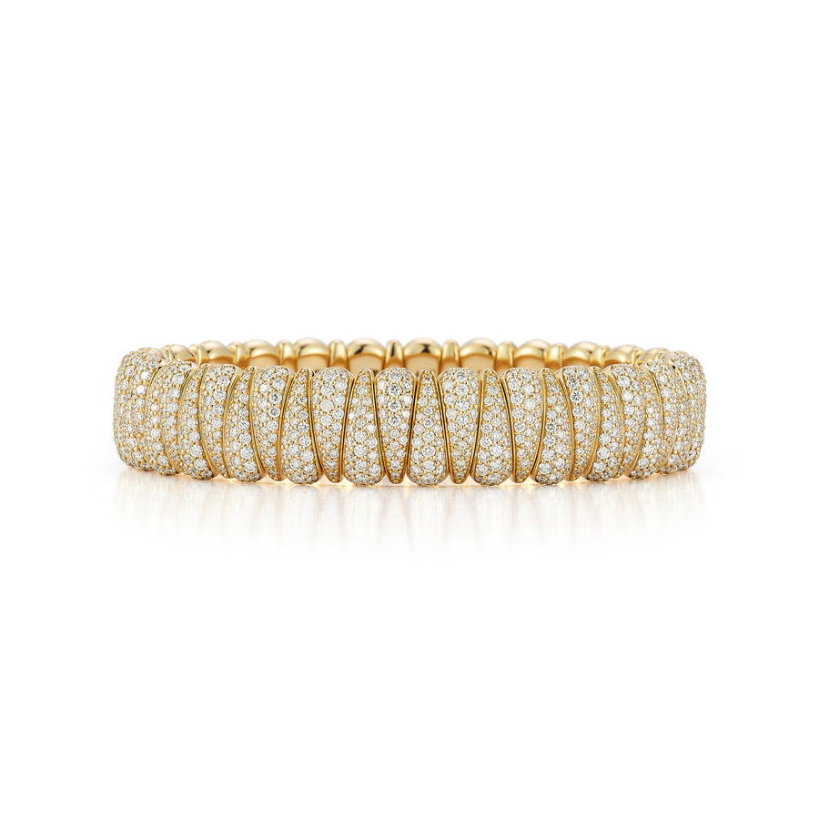 "Artiglio" Diamond 18kt Yellow Gold Stretch Bracelet