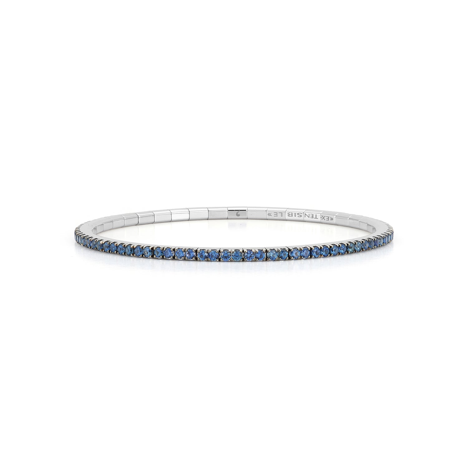 "Extensible" Sapphire & Diamond 18kt White Gold Stretch Bracelet