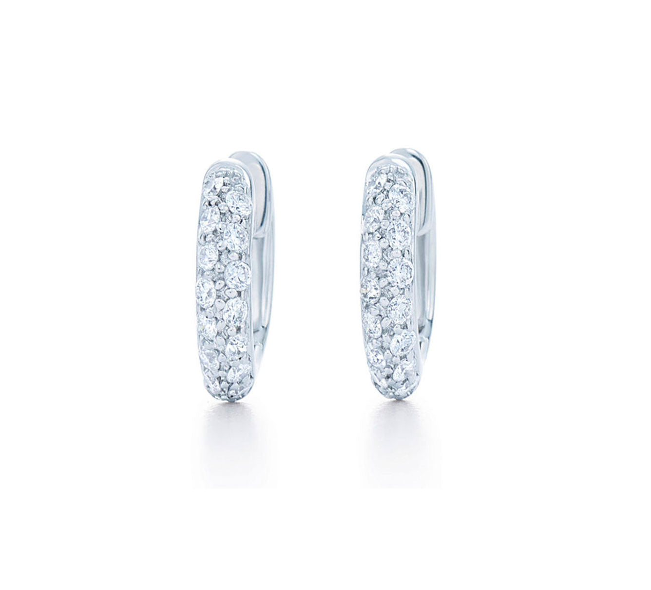 Petite Hoop Earrings with Pavé Diamonds