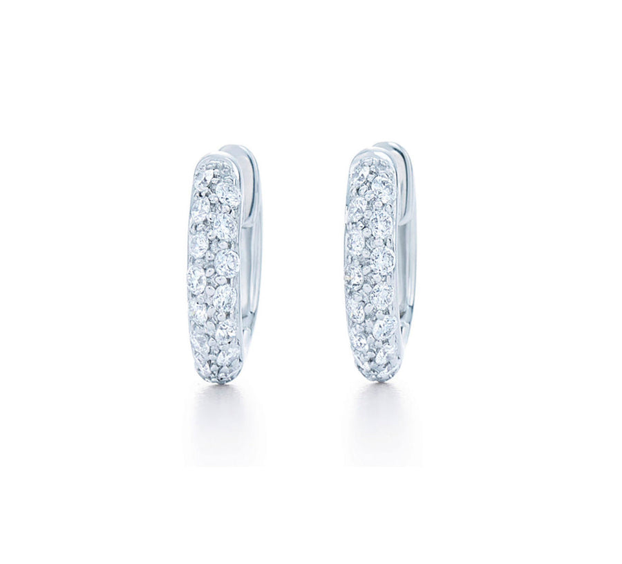 Petite Hoop Earrings with Pavé Diamonds