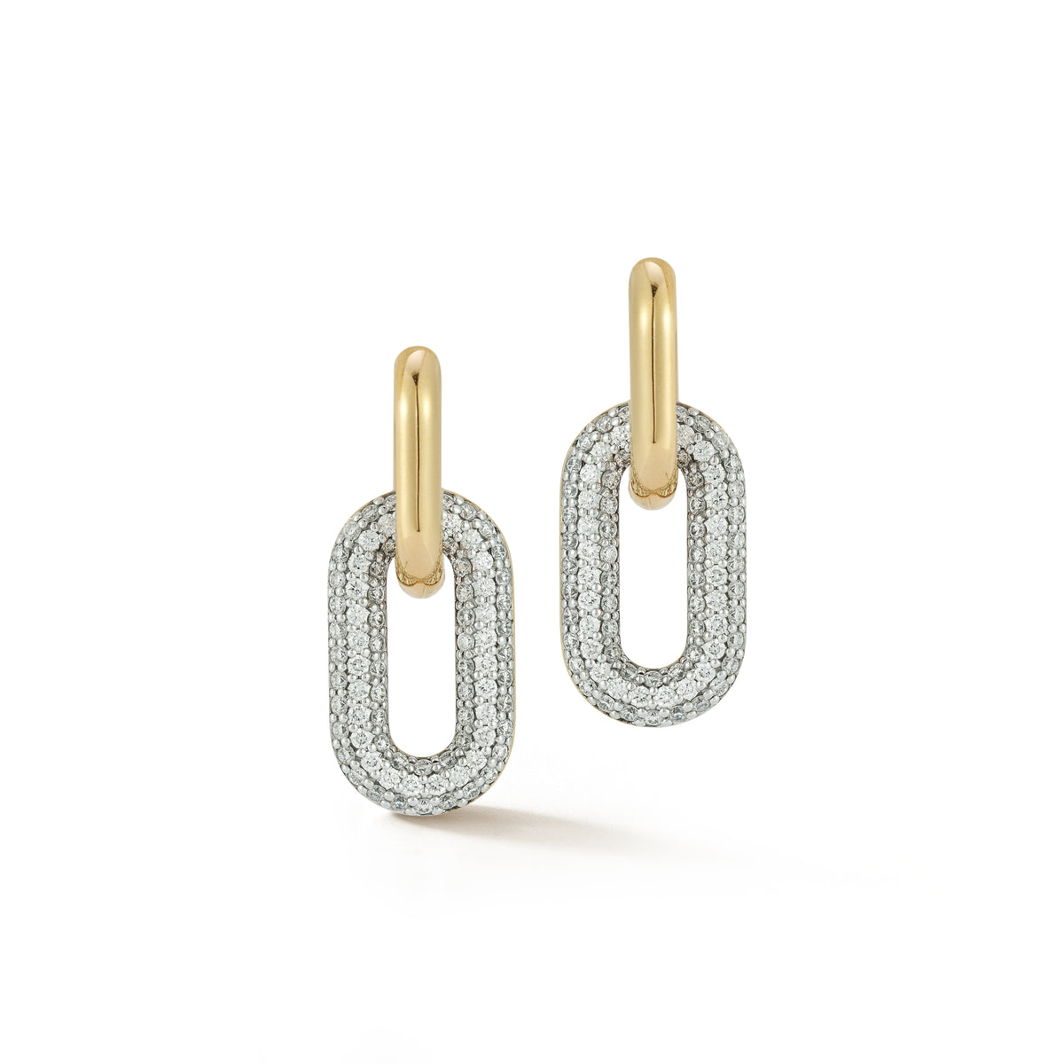 “Morrell” 18kt Yellow Gold Diamond Drop Huggie Earrings
