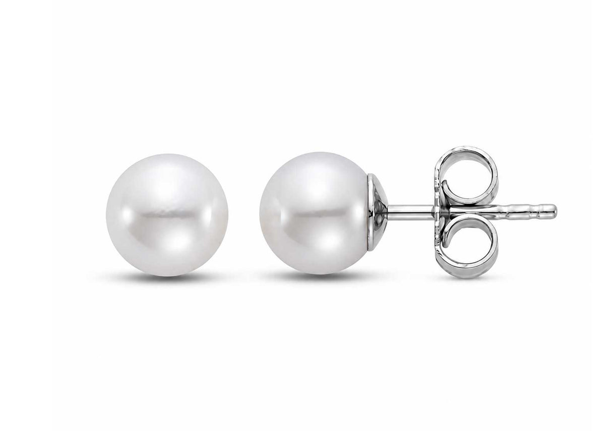 6-6.5MM Pearl Stud Earrings in 14kt White Gold