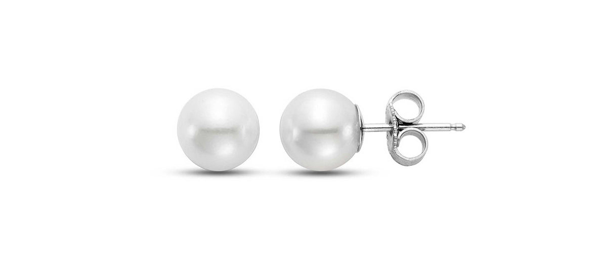 9-9.5MM Pearl Stud Earrings in 14kt White Gold (Copy)