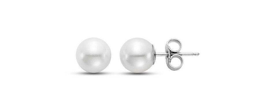 9-9.5MM Pearl Stud Earrings in 14kt White Gold (Copy)