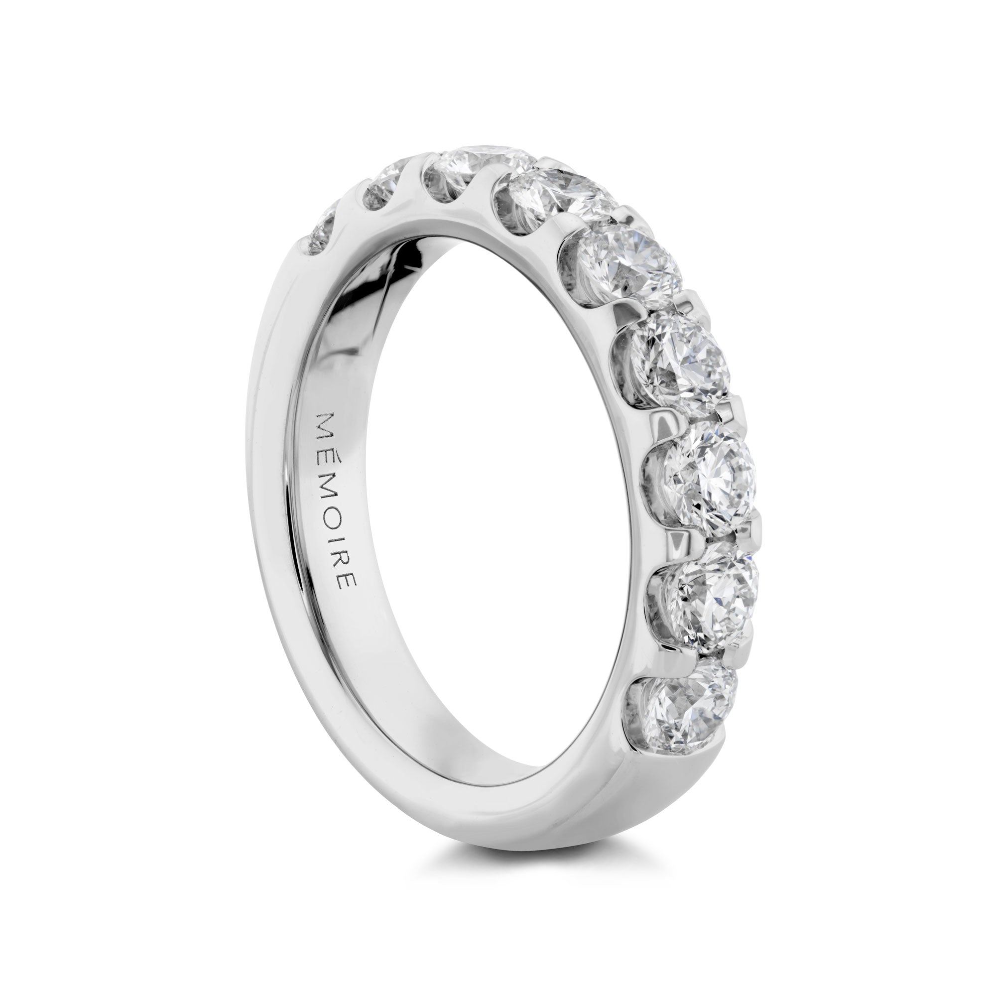 "Odessa" Platinum Half Round Diamond Band
