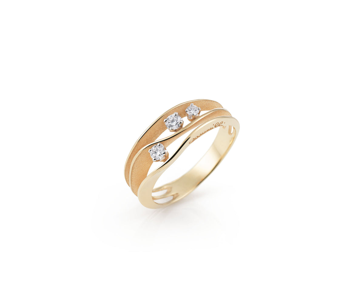 “Dune” 18kt Orange Apricot Gold Diamond Ring