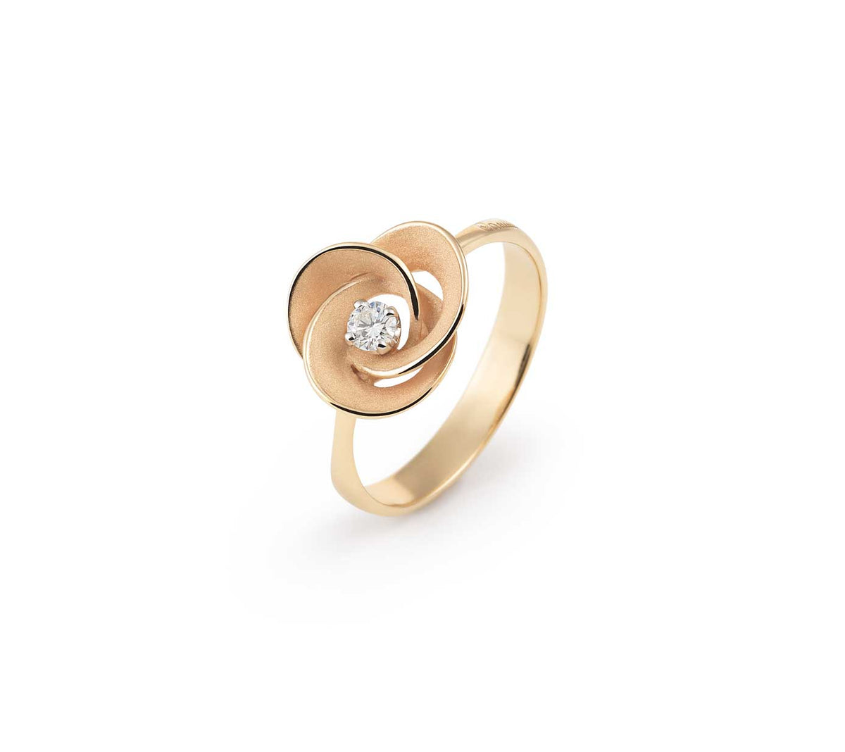 "Desert Rose" 18kt Orange Apricot Gold Diamond Ring