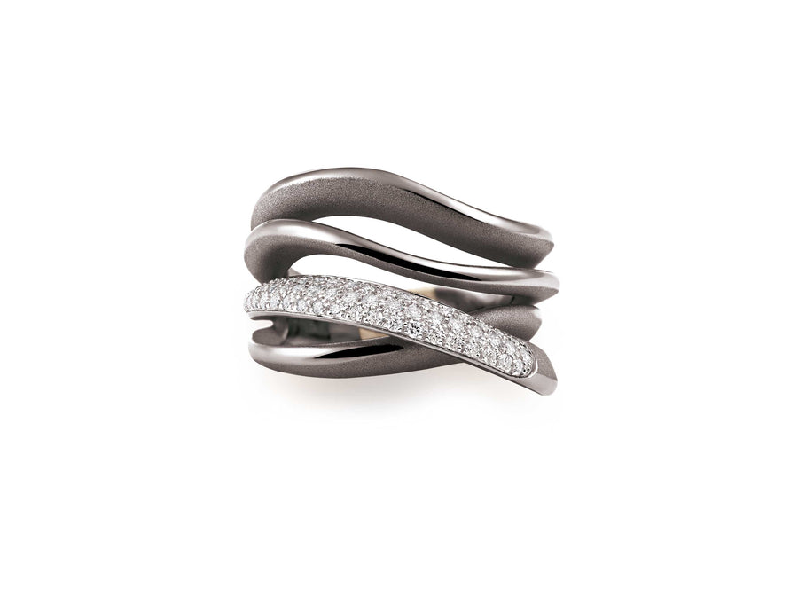 "Firenze" Galaxy Lux 18kt Black Lava Diamond Ring