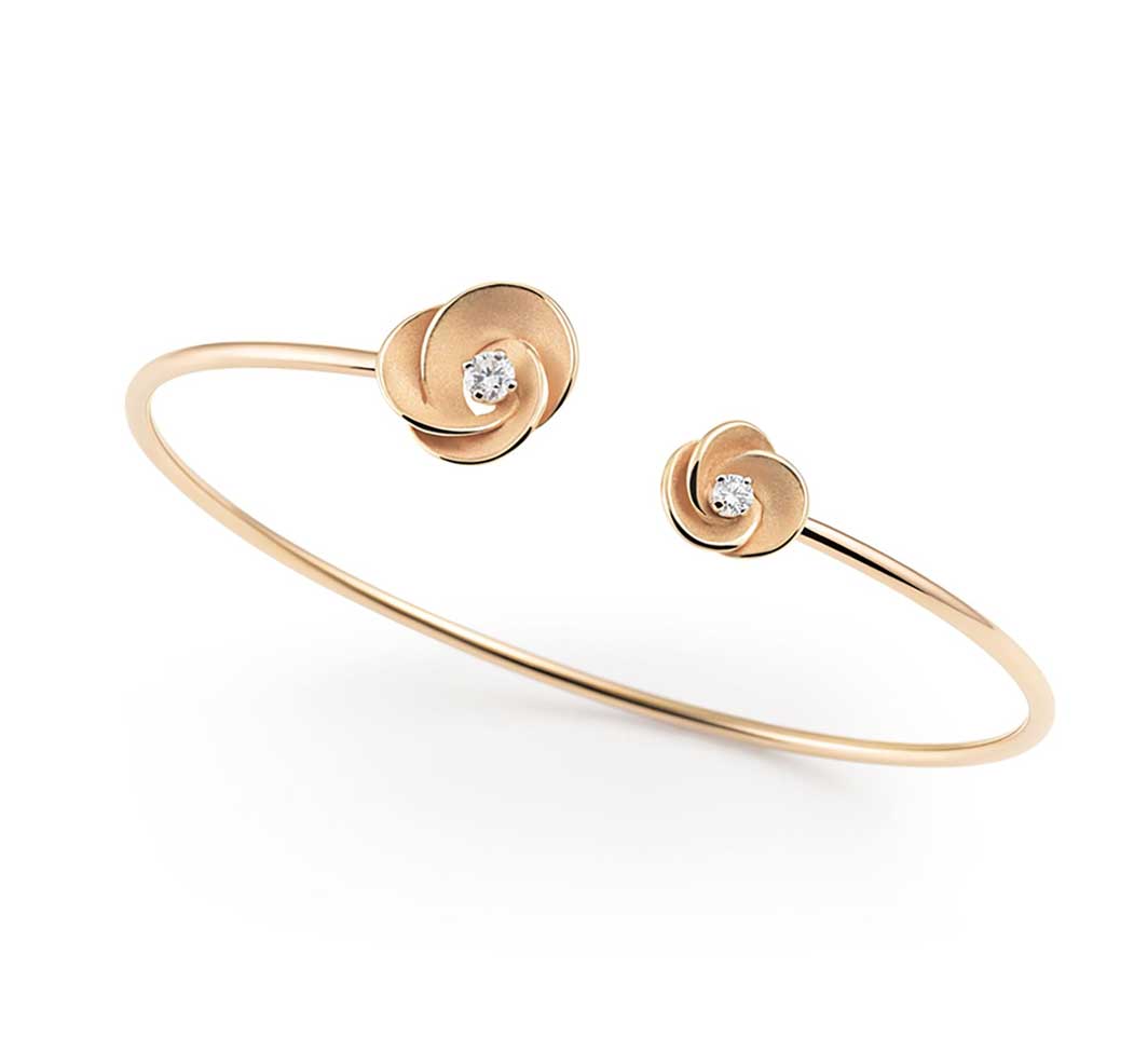 “Desert Rose” 18kt Orange Apricot Gold Diamond Bracelet