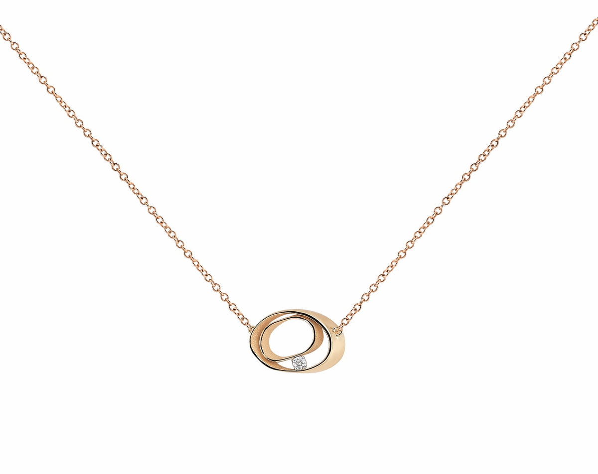 "Collier Dune" 18kt Orange Gold Diamond Pendant Necklace