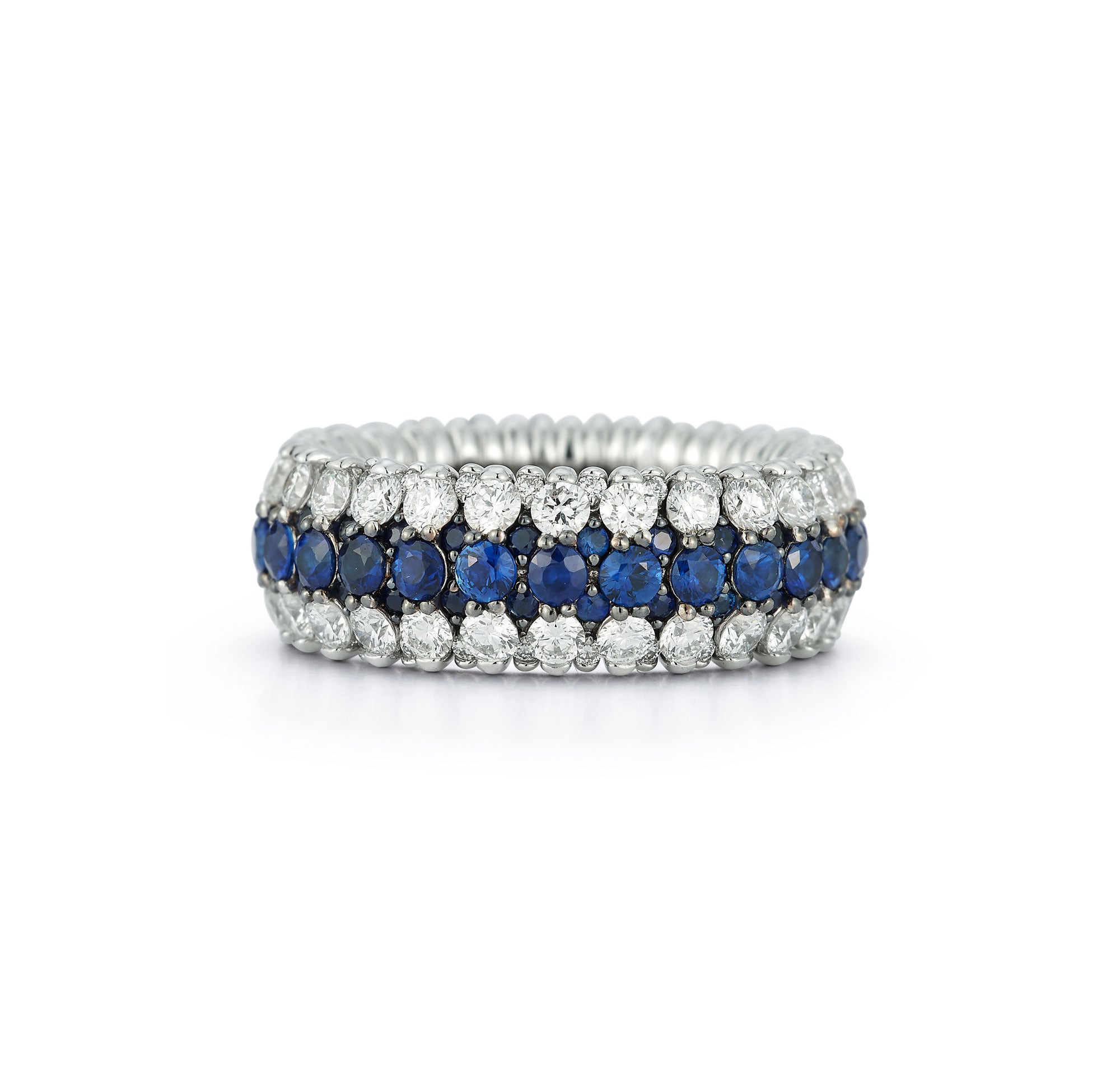"Extensible" Giotto Sapphire 18kt White Gold Stretch Ring
