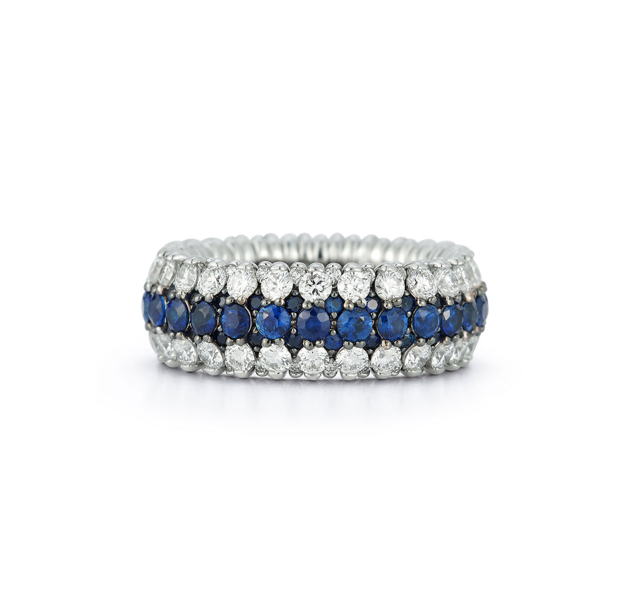 "Extensible" Giotto Sapphire 18kt White Gold Stretch Ring