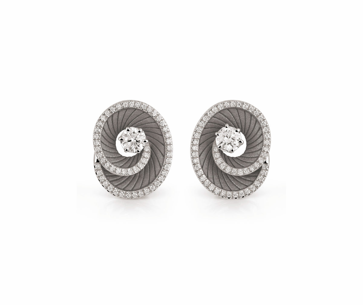 “Athena” 18kt Black Lava Gold Diamond Earrings