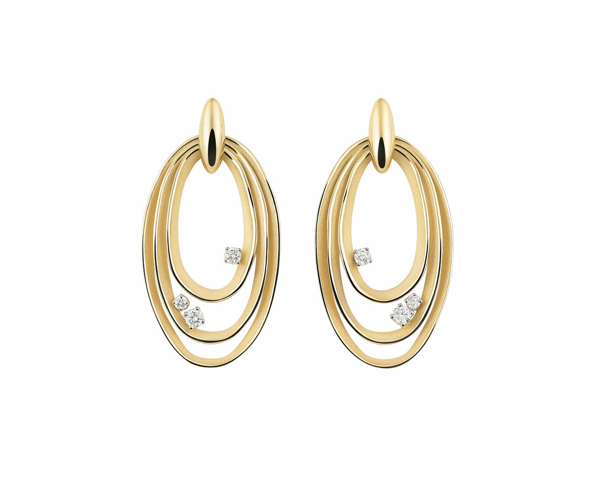 "Dune" Chic 18kt Yellow Gold Diamond Earrings