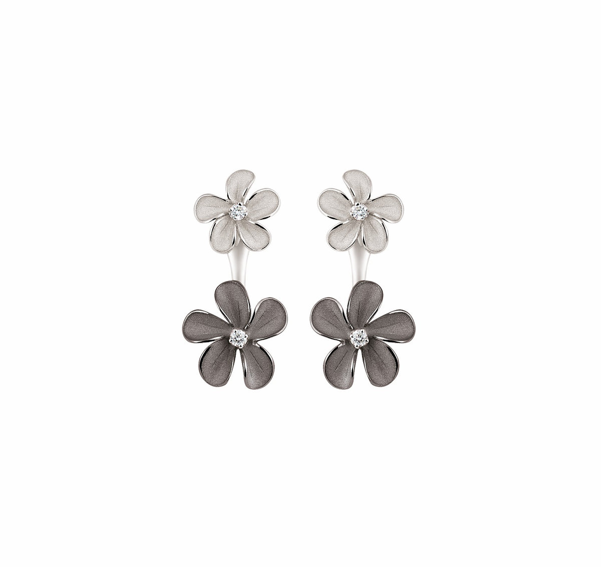 “Cherry Bloom” 18kt Gold Diamond Earrings