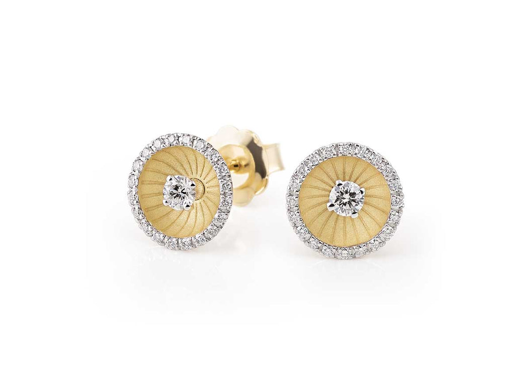 “Mystar” 18kt Yellow Sunrise Gold Earrings