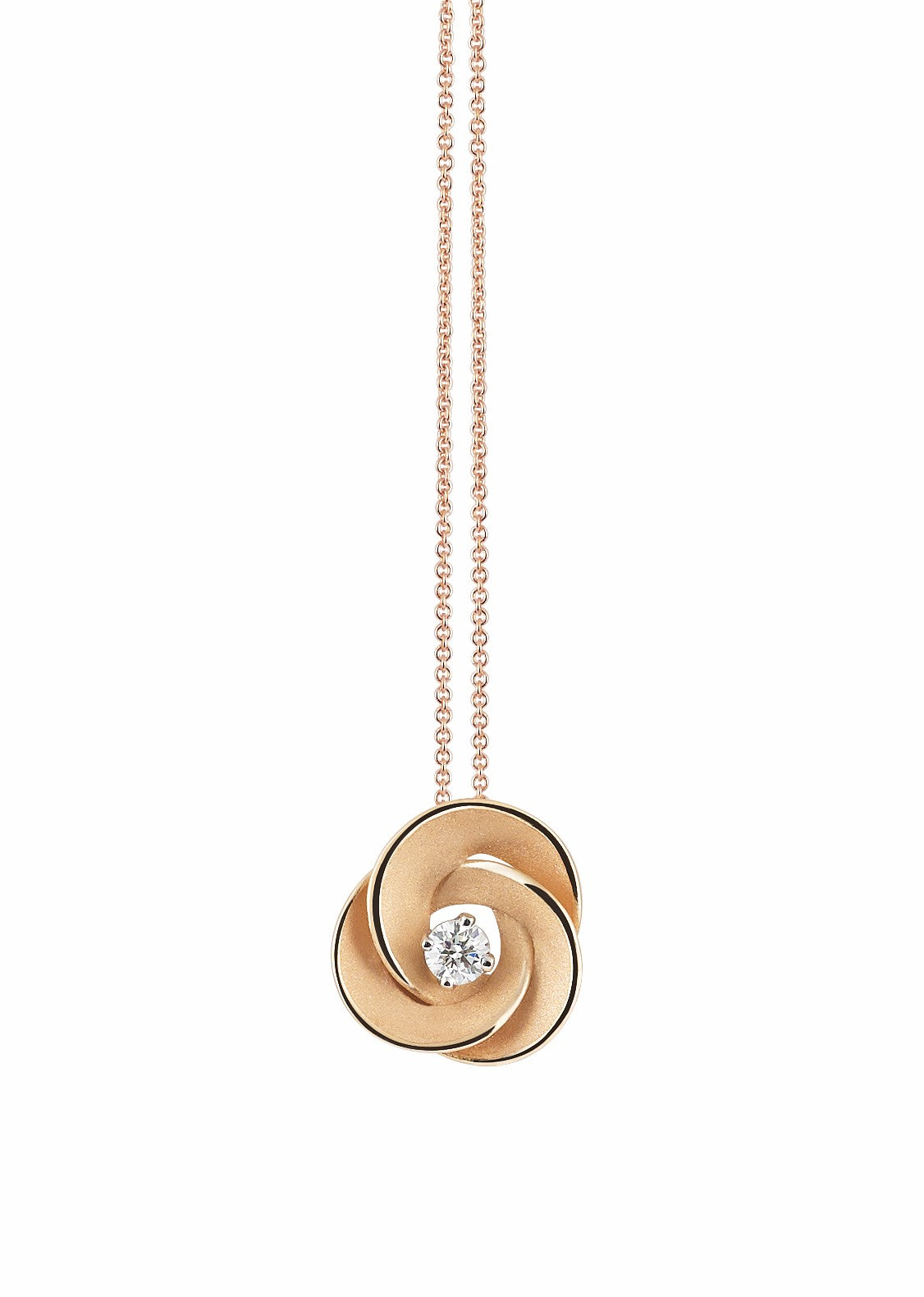 "Desert Rose" 18kt Orange Apricot Gold Diamond Pendant Necklace