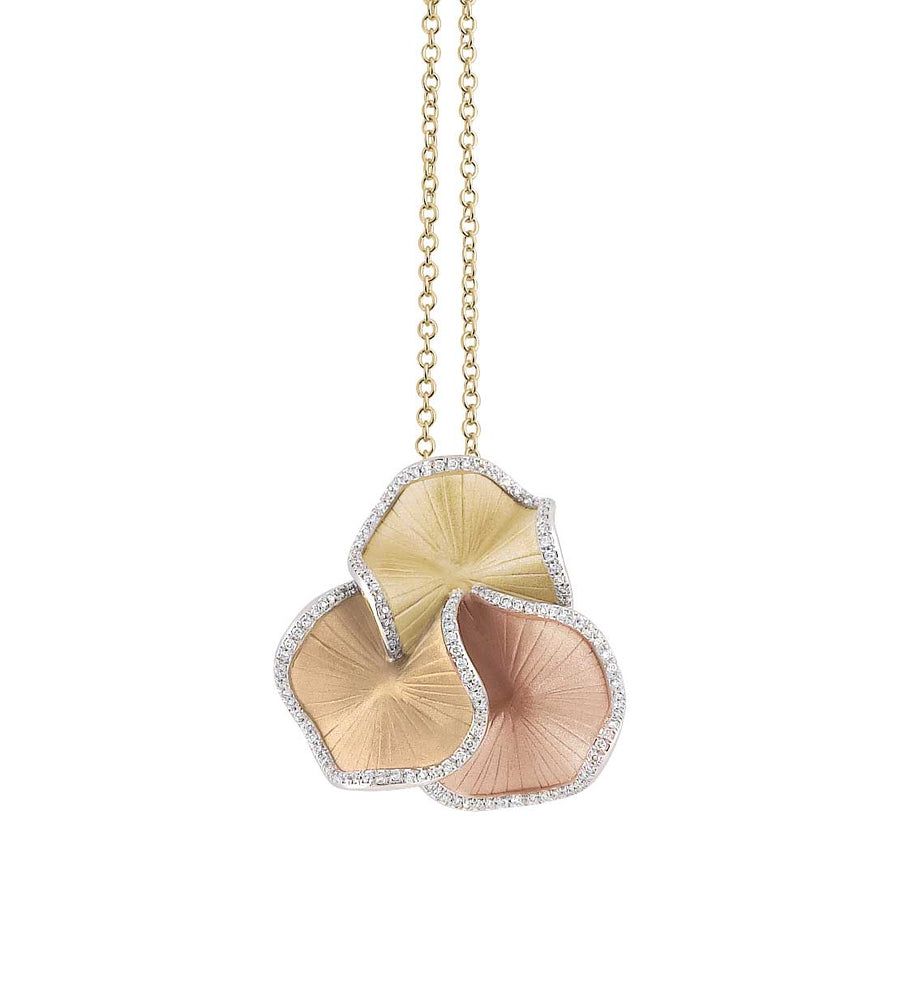 “Sultana” Tricolor Diamond Pendant Necklace