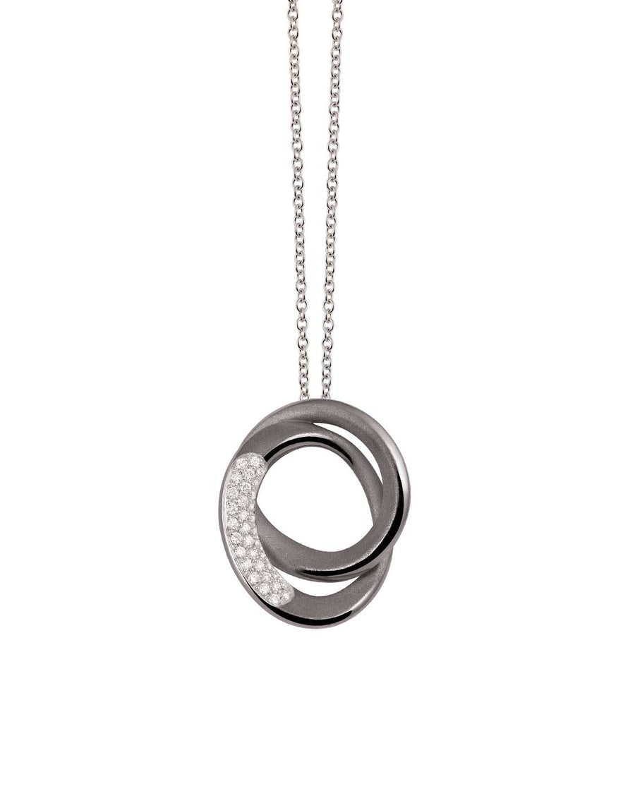 "Firenze" Galaxy Lux 18kt Black Lava Diamond Pendant Necklace