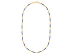 "Vertigo" 24kt Gold Sapphire Beaded Necklace, Thin Gold Tubes
