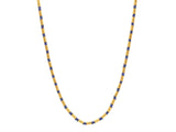 "Vertigo" 24kt Gold Sapphire Beaded Necklace, Gold Tubes and Cabochon Beads
