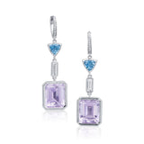 Amethyst and Aquamarine One of A Kind Earrings
