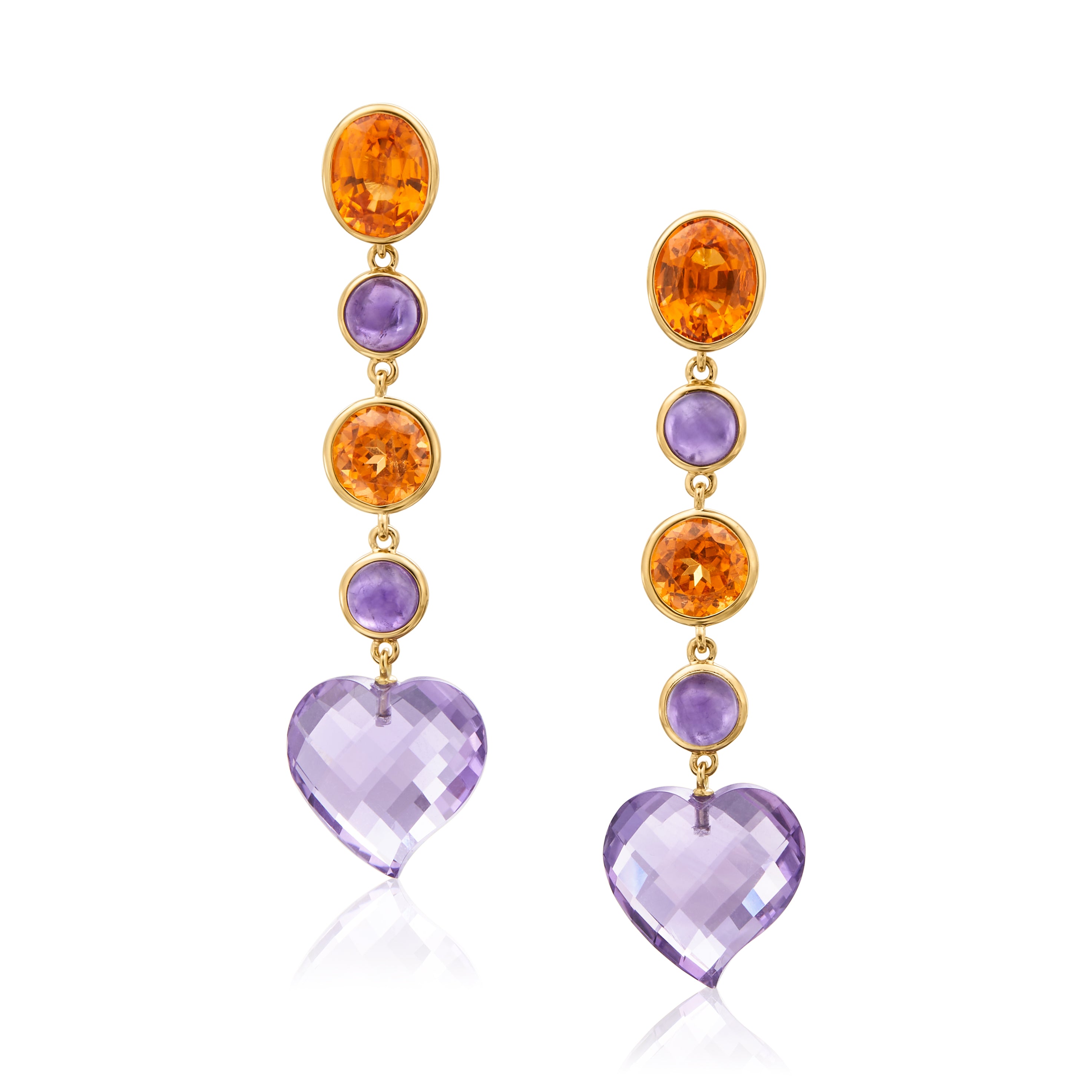 Garnet & Amethyst One of A Kind Earrings
