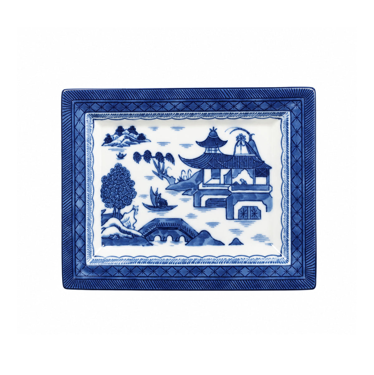 Blue Canton Rectangular Tray, Large