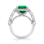 Colombian Emerald & Diamond Platinum Ring