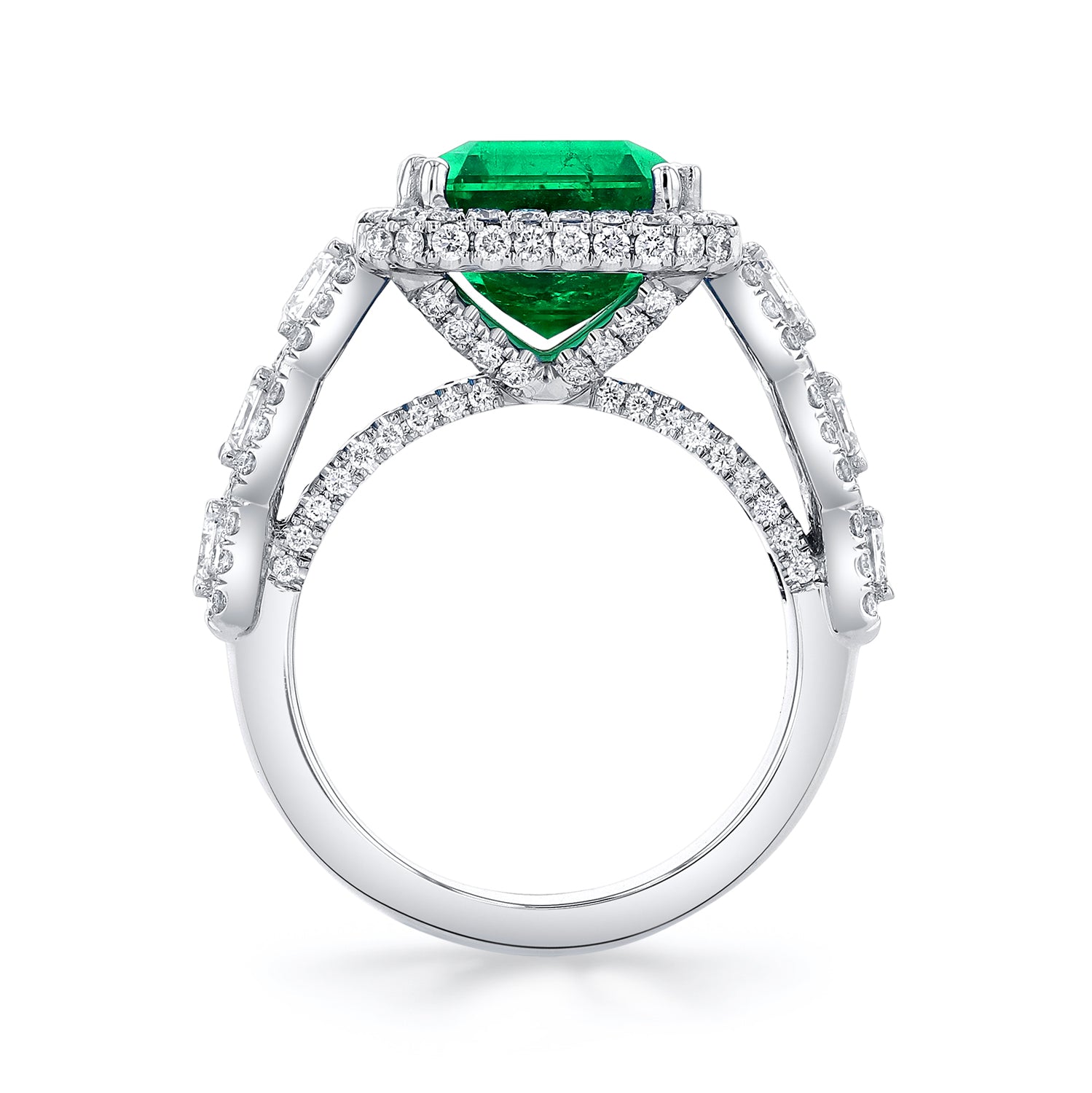 Colombian Emerald & Diamond Platinum Ring