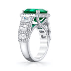 Colombian Emerald & Diamond Platinum Ring