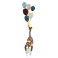 Mixed Gemstone Monkey Balloon Brooch in 18kt Gold