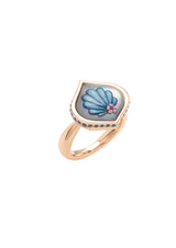 Shell Sea Sapphire Ring in 18kt Rose Gold