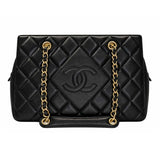 Chanel Black Lambskin Tote, Series 19, Seal/Card